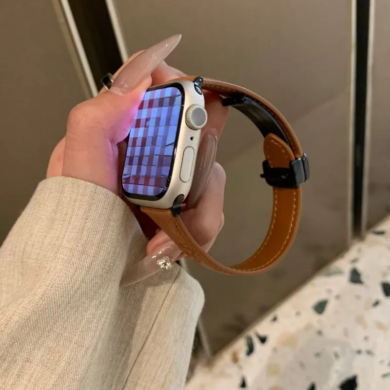 LOVINGCOOL Watch Band Apple Compatibility Genuine Leather Material-11