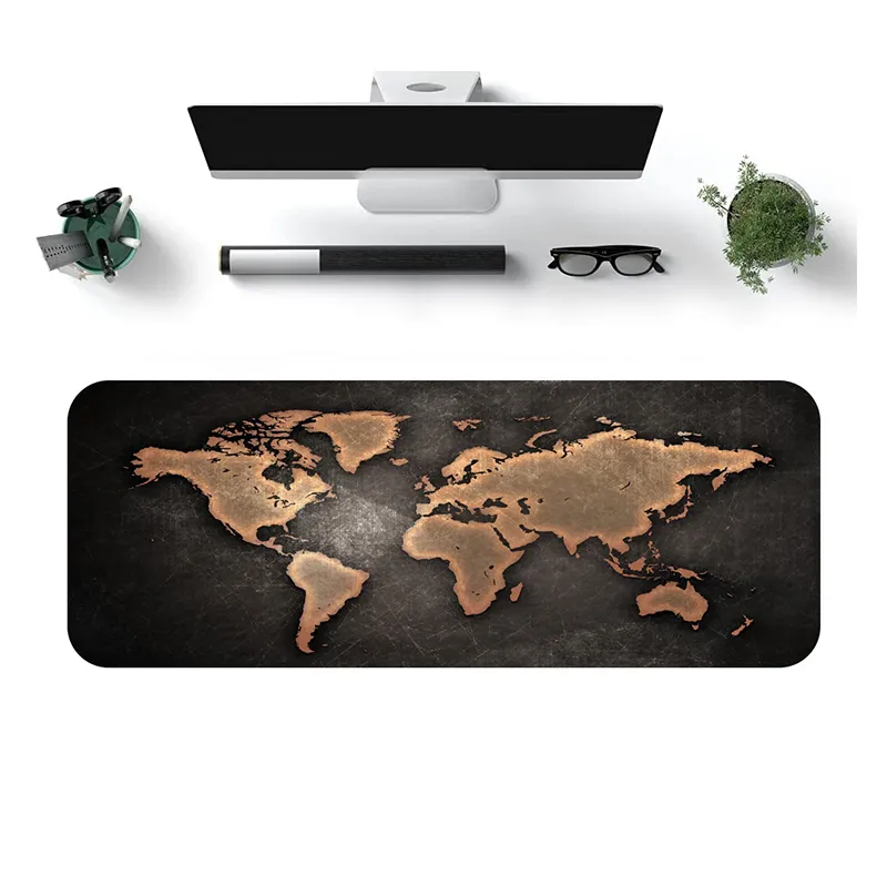 LOVINGCOOL Natural Rubber Vintage World Map E Sports Extra Large Size Thickened Quiet Office Gaming Mouse Pads-7