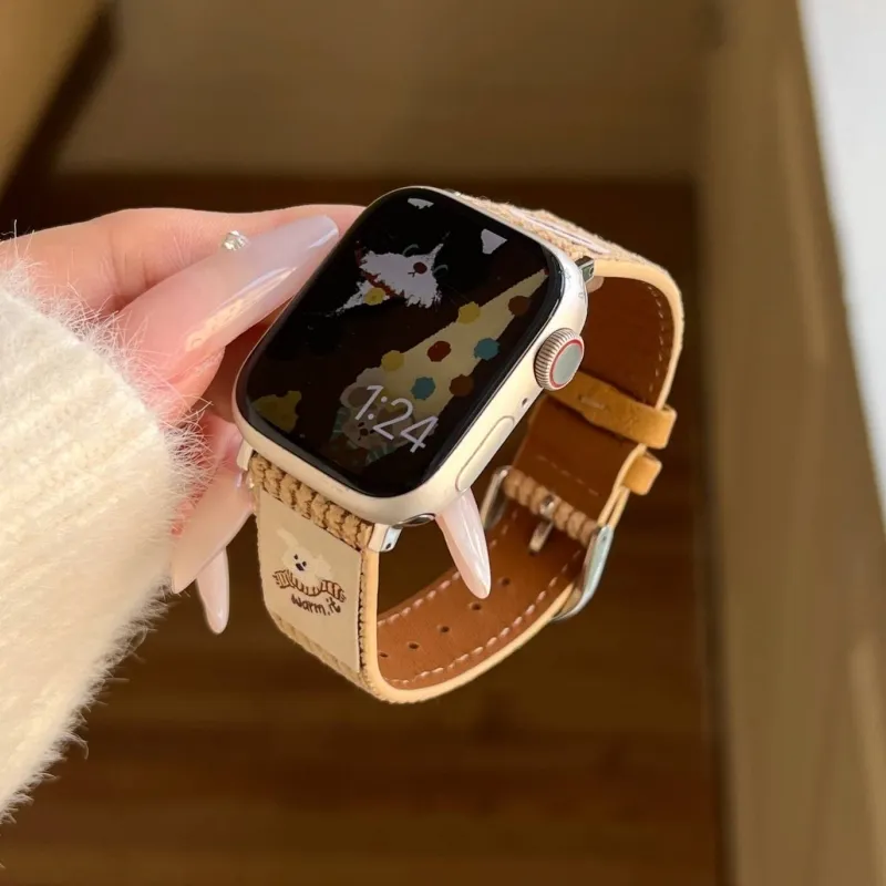 LOVINGCOOL Watch Band Apple Compatibility Fleece Material-4