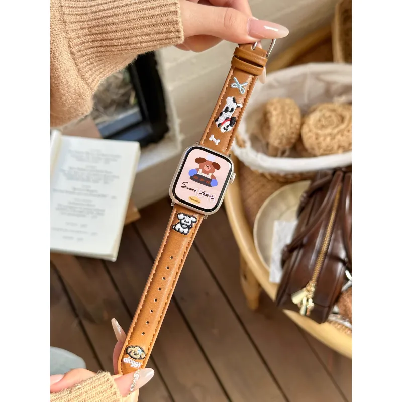 LOVINGCOOL Apple Compatibility Watch Band Genuine Leather Material-4