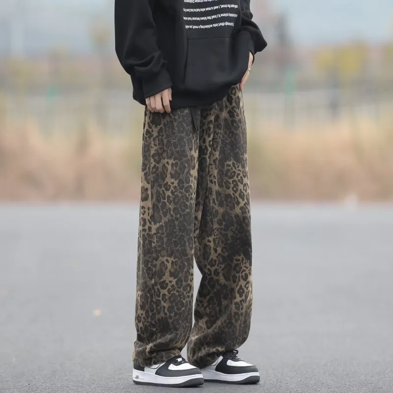 AYEA Jeans Unisex Leopard Print-3