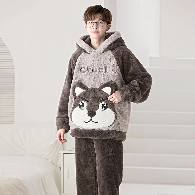 Qiao Ni Tong Pajama Set Fall Winter Style Men's Image Color-14
