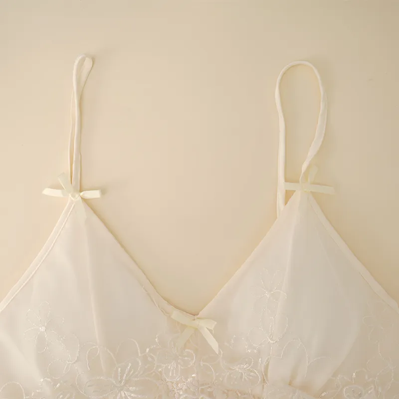 Qiao Ni Tong Nightgown Women's Moon White-5
