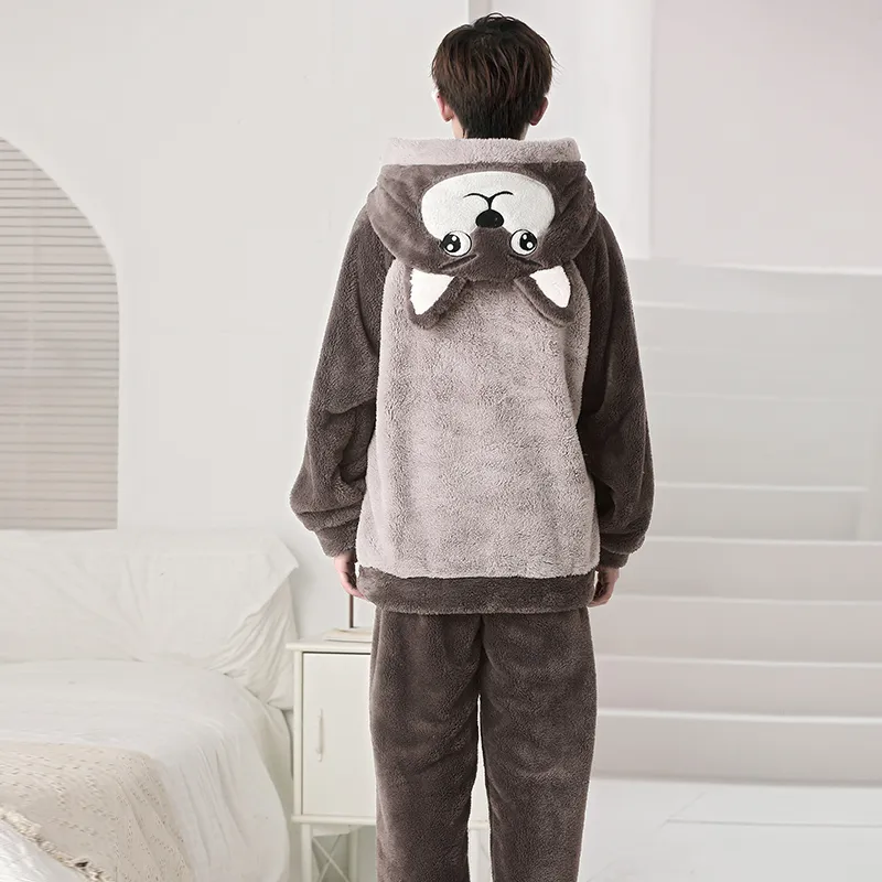Qiao Ni Tong Pajama Set Fall Winter Style Men's Image Color-15