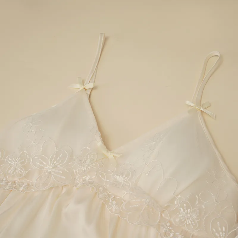 Qiao Ni Tong Nightgown Women's Moon White-6