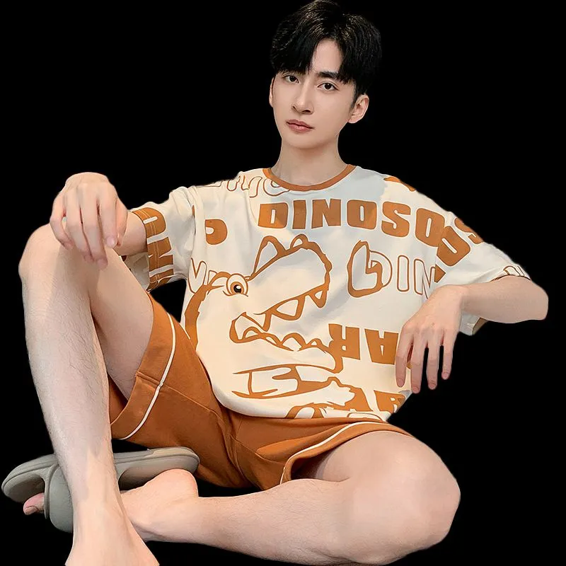 Qiao Ni Tong Pajama Set Men's Little Dinosaur-5