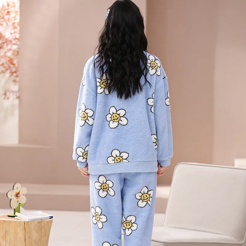 Qiao Ni Tong Pajama Set Women's Blue-1