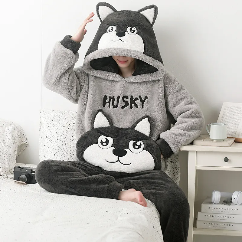 Qiao Ni Tong Pajama Set Fall Winter Style Men's Image Color-21