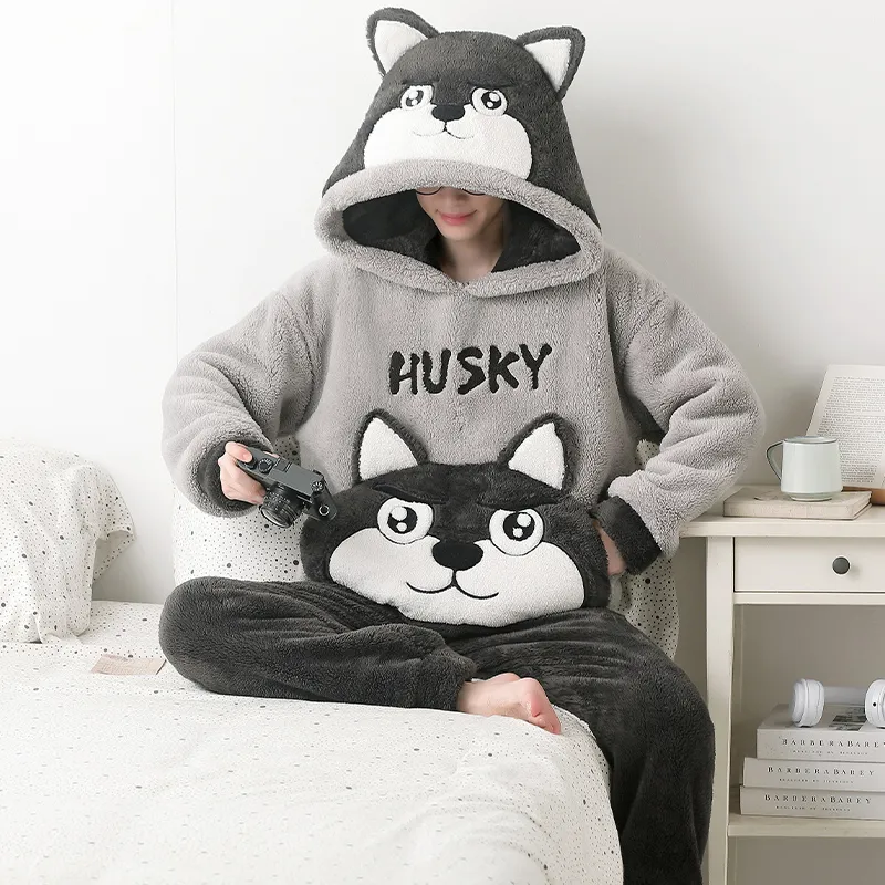 Qiao Ni Tong Pajama Set Fall Winter Style Men's Image Color-19