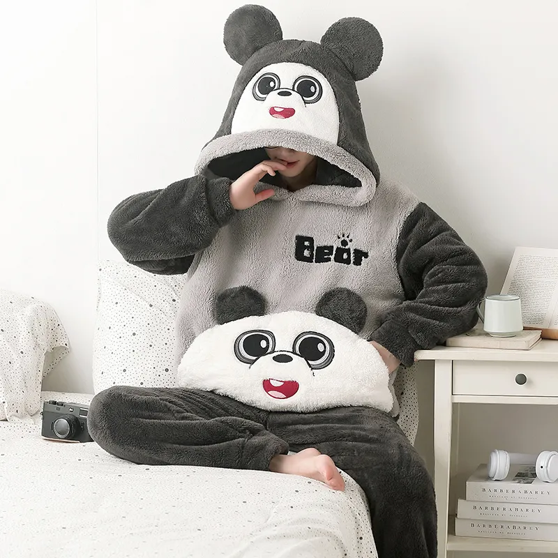 Qiao Ni Tong Pajama Set Fall Winter Style Men's Image Color-36