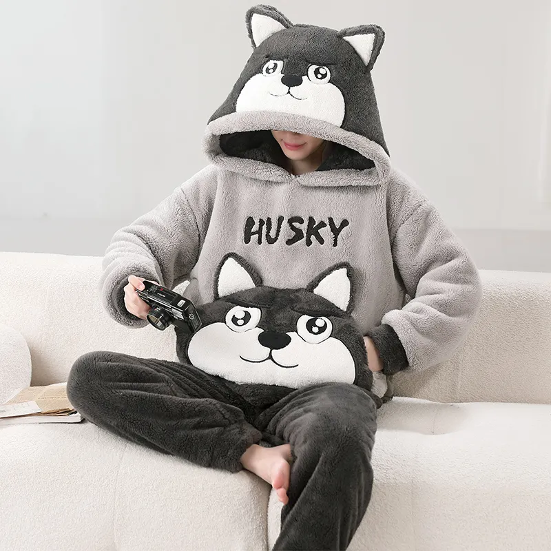 Qiao Ni Tong Pajama Set Fall Winter Style Men's Image Color-22