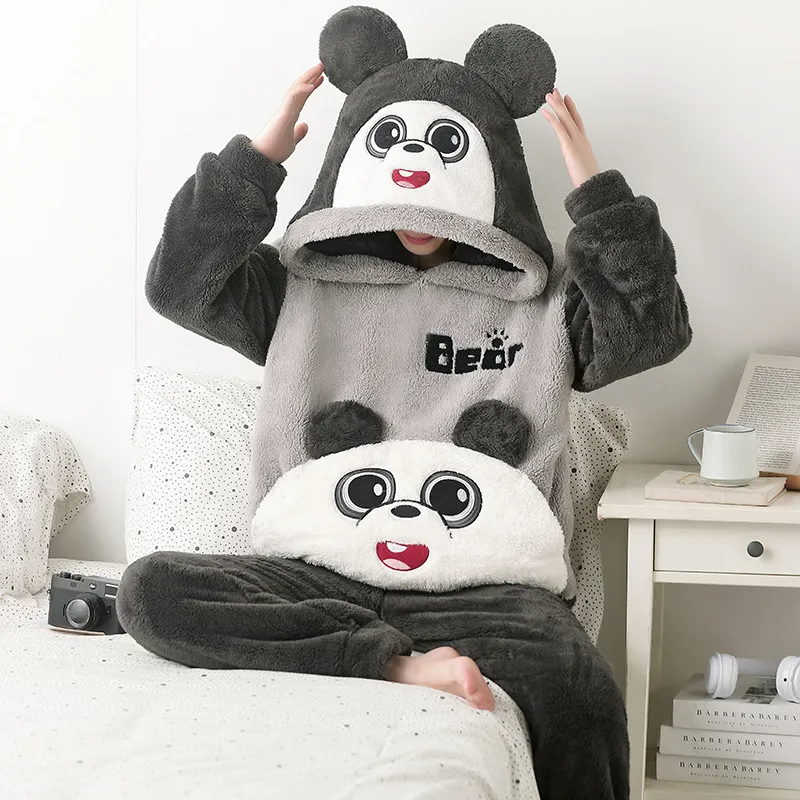 Qiao Ni Tong Pajama Set Fall Winter Style Men's Image Color-35