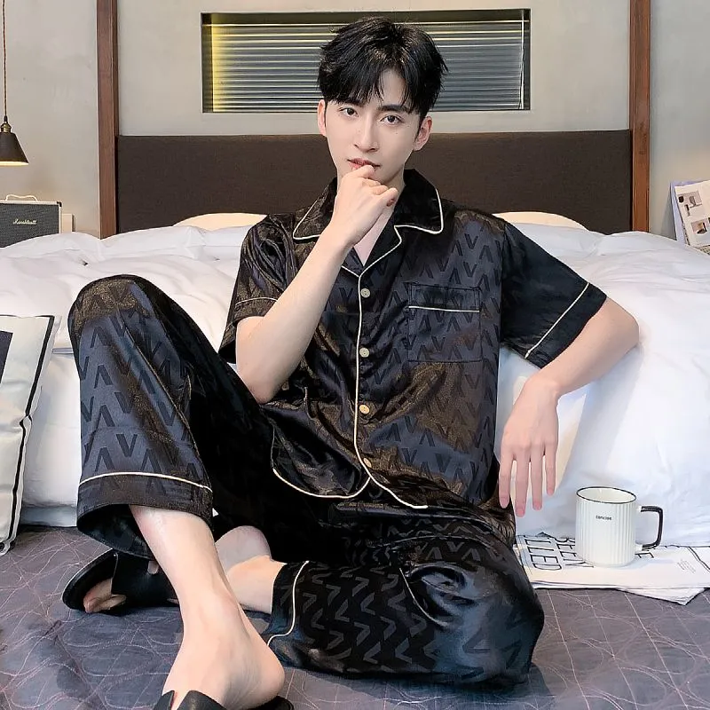 Qiao Ni Tong Pajama Set Men's Premium Black-3