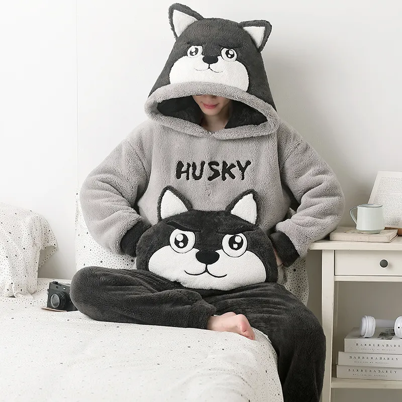 Qiao Ni Tong Pajama Set Fall Winter Style Men's Image Color-20