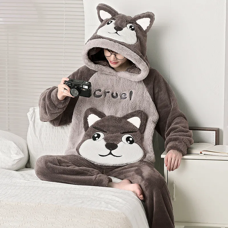 Qiao Ni Tong Pajama Set Fall Winter Style Men's Image Color-13