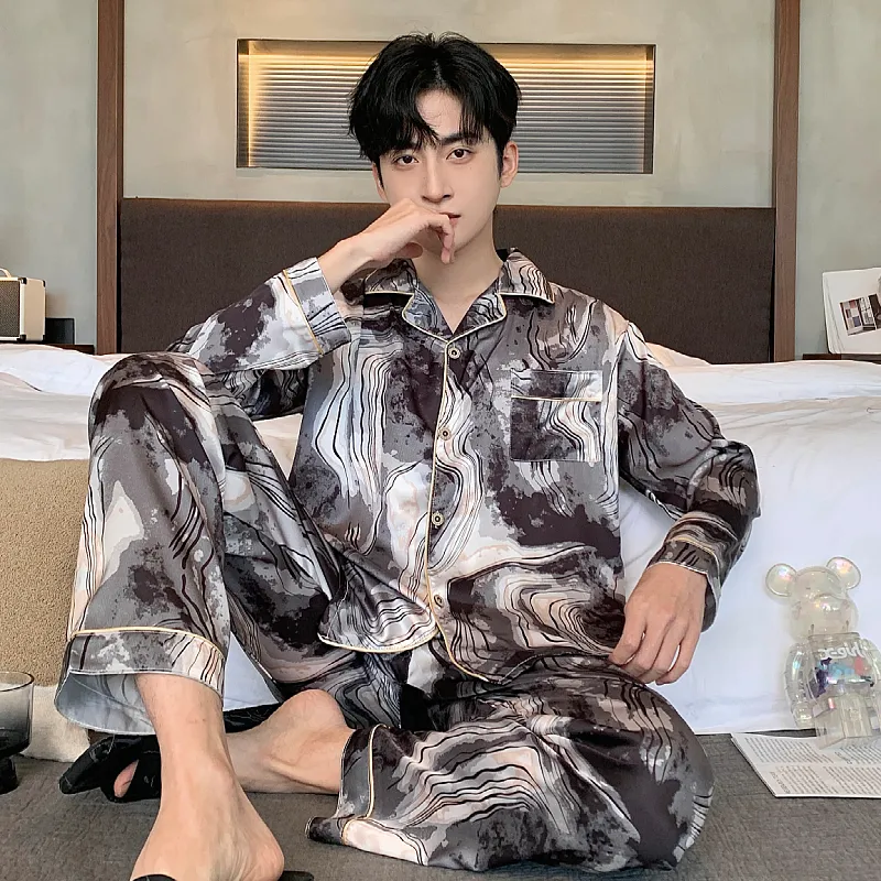 Qiao Ni Tong Pajama Set Men's Image Color-2
