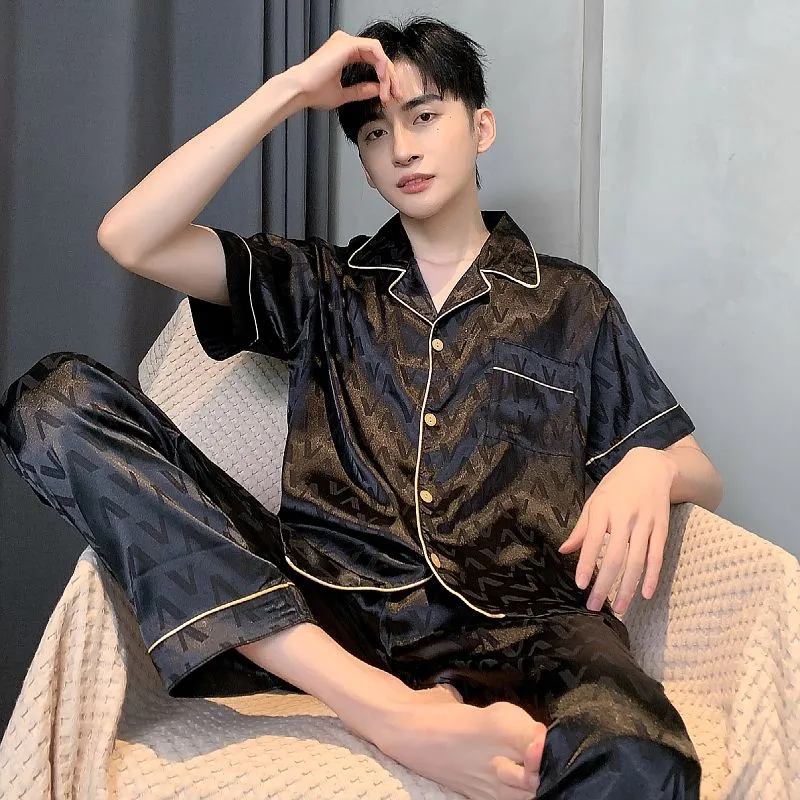 Qiao Ni Tong Pajama Set Men's Premium Black-2