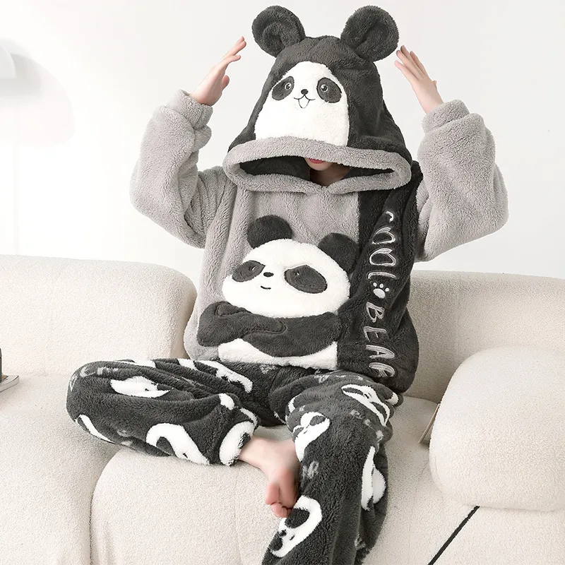 Qiao Ni Tong Pajama Set Fall Winter Style Men's Image Color-27