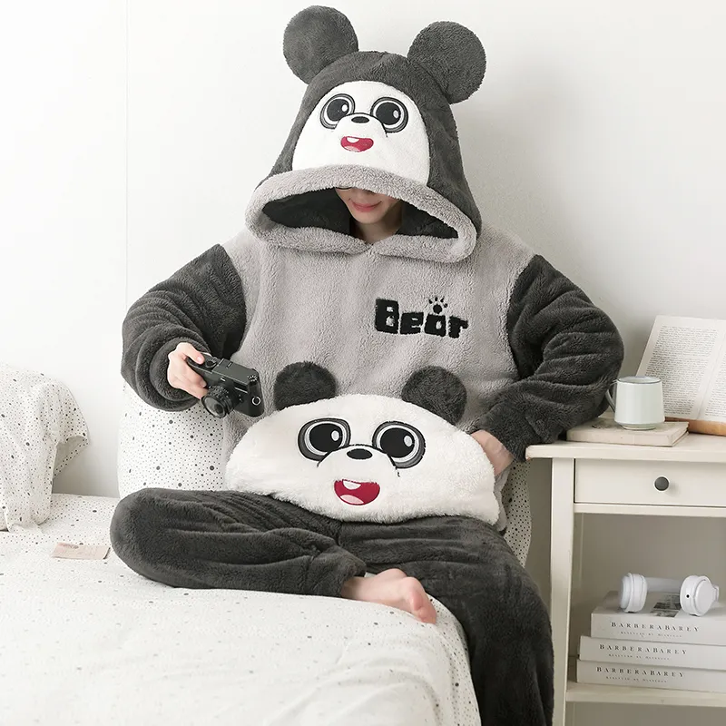 Qiao Ni Tong Pajama Set Fall Winter Style Men's Image Color-34