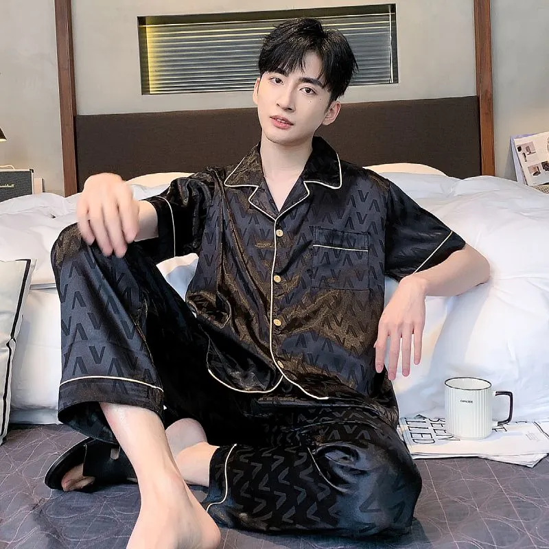 Qiao Ni Tong Pajama Set Men's Premium Black-4
