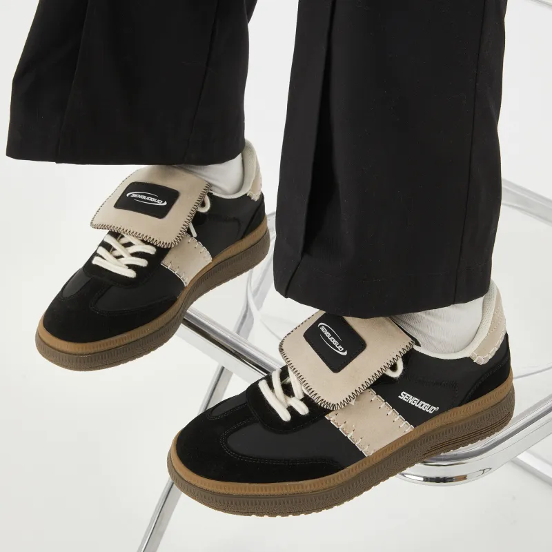 SENGUOGUO Anti-Slip And Wear-Resistant Breathable Low-Top Skateboard Shoes For Spring And Summer Unisex Black-8