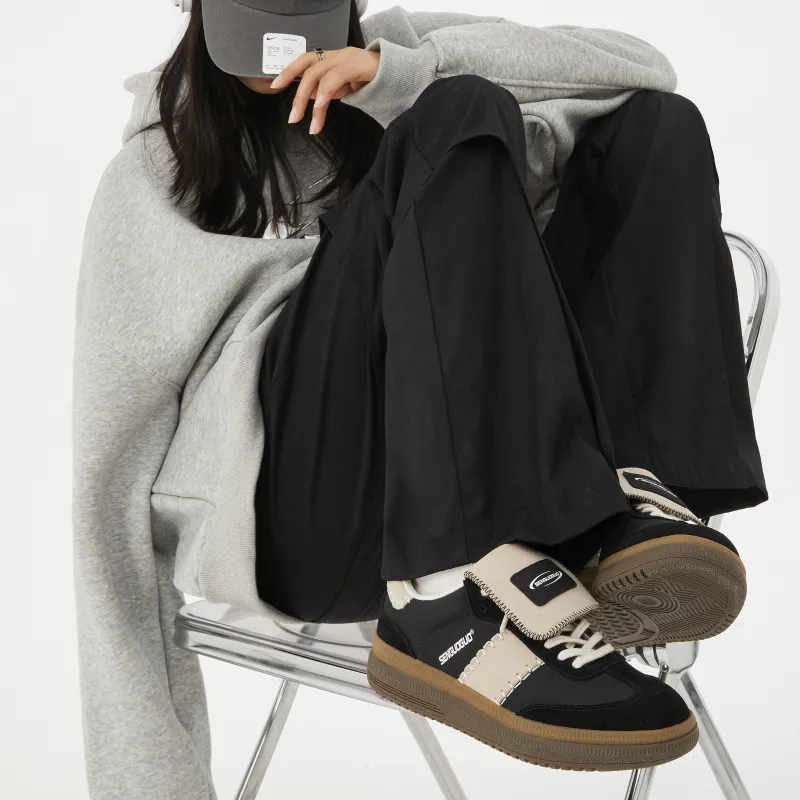 SENGUOGUO Anti-Slip And Wear-Resistant Breathable Low-Top Skateboard Shoes For Spring And Summer Unisex Black-9