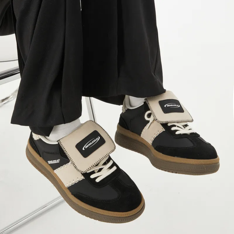 SENGUOGUO Anti-Slip And Wear-Resistant Breathable Low-Top Skateboard Shoes For Spring And Summer Unisex Black-10