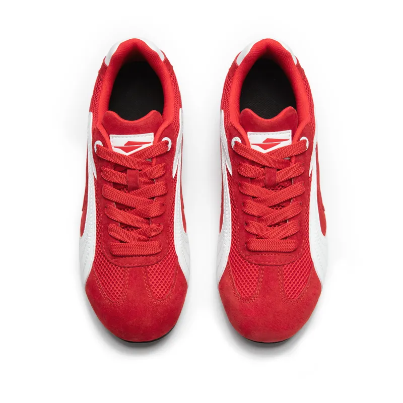 SENGUOGUO Cushioning, Slip Resistant, And Abrasion Resistant Low Top Casual Shoes Unisex Red White-2