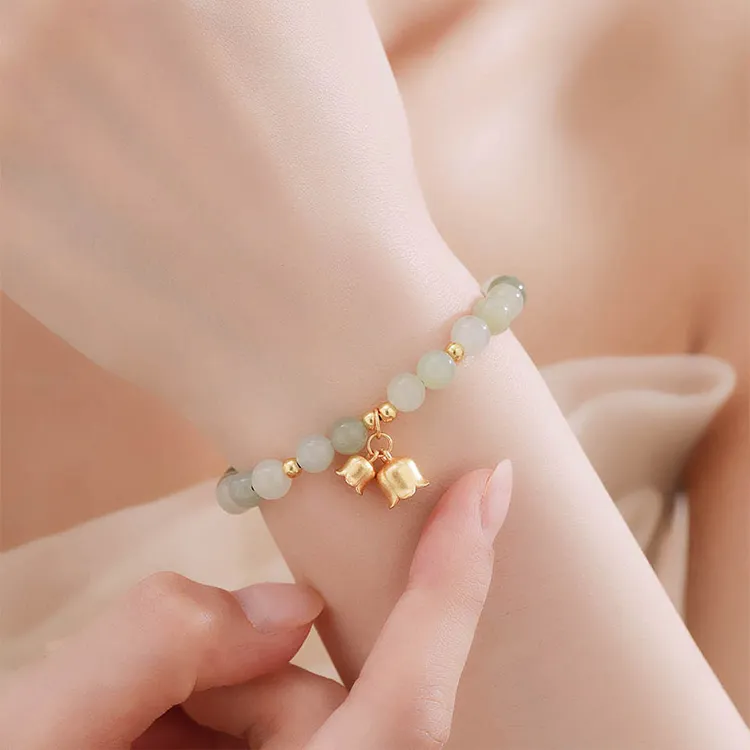 Yagu Hetian Jade Bracelets Pale Greenish White Jade Women's-1