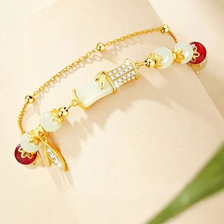 Yagu Bracelets Pale Greenish White Jade Women's-2