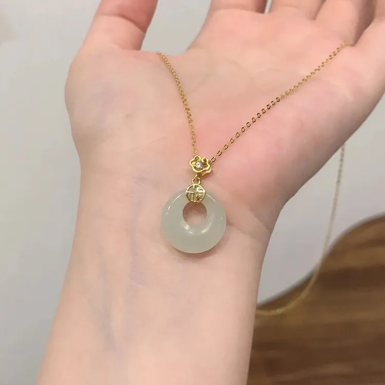 Yagu Hetian Jade Necklaces Green Jade Women's-3