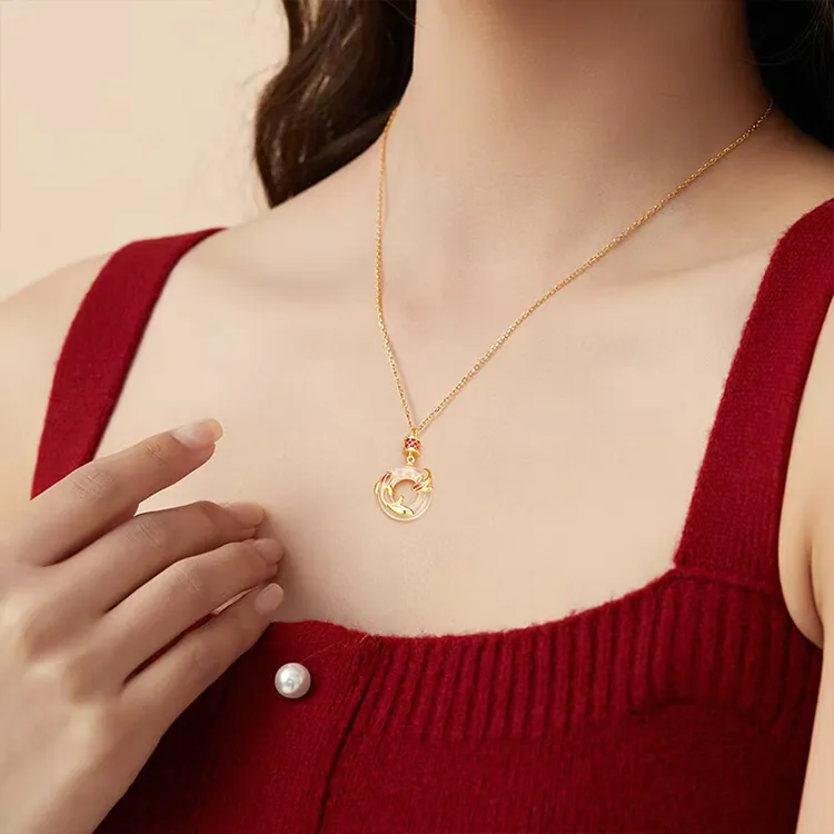 Yagu Natural Chalcedony Necklaces Women's-2
