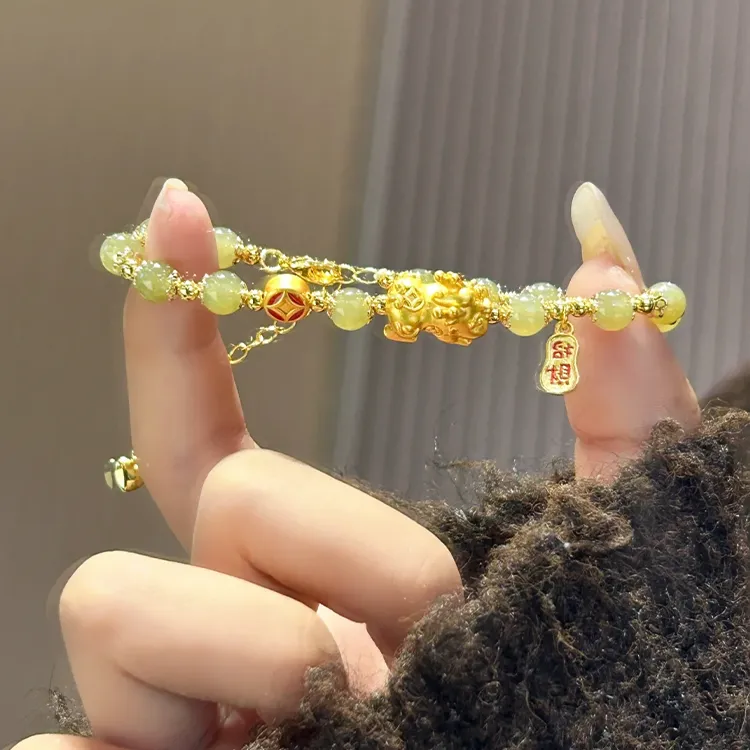 Yagu Bracelets Pale Greenish White Jade Unisex-4