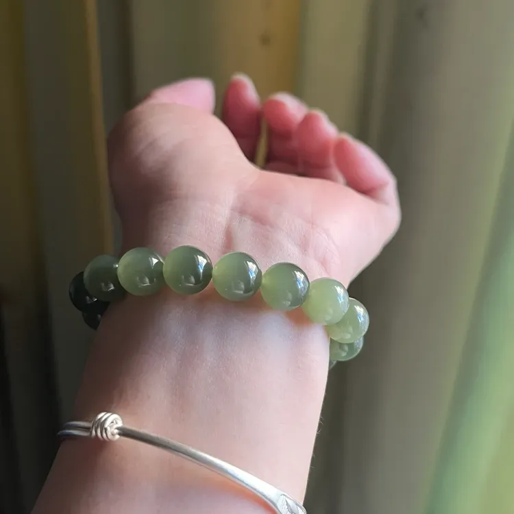 Yagu Hetian Jade Bracelets Pale Greenish White Jade Unisex-1