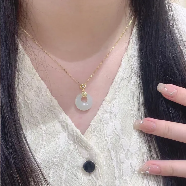 Yagu Hetian Jade Necklaces Green Jade Women's-2