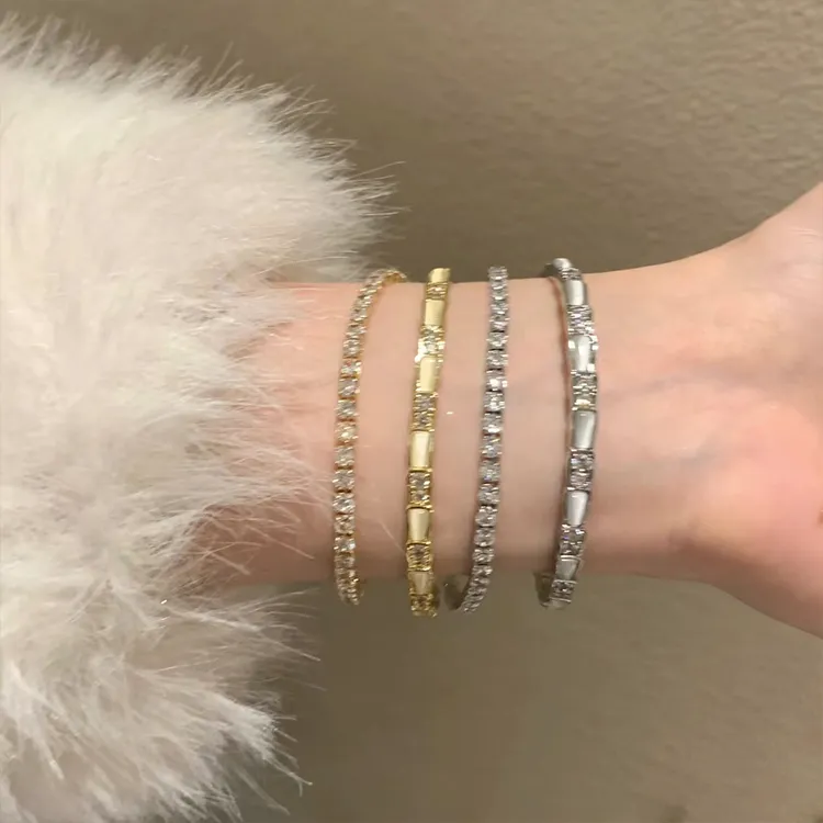 Yagu Glass Cat Eye Bangles Women's-6
