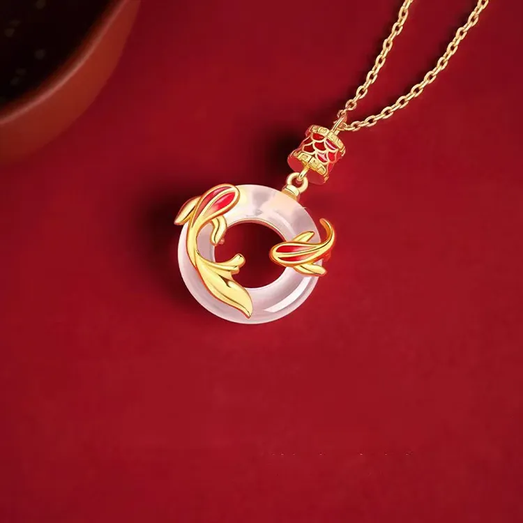Yagu Natural Chalcedony Necklaces Women's-5
