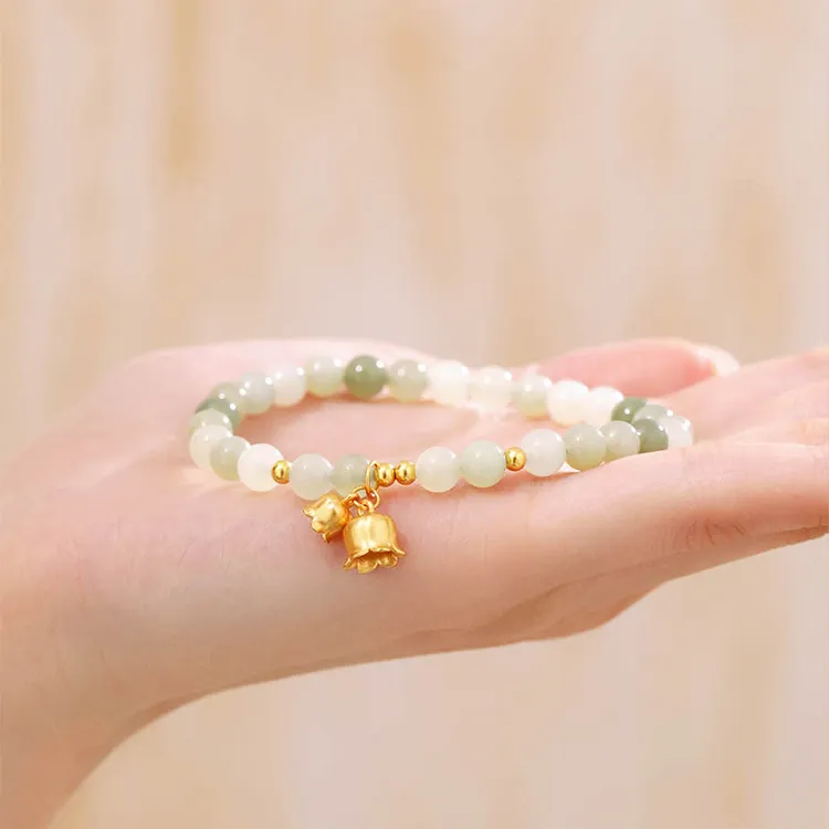 Yagu Hetian Jade Bracelets Pale Greenish White Jade Women's-2