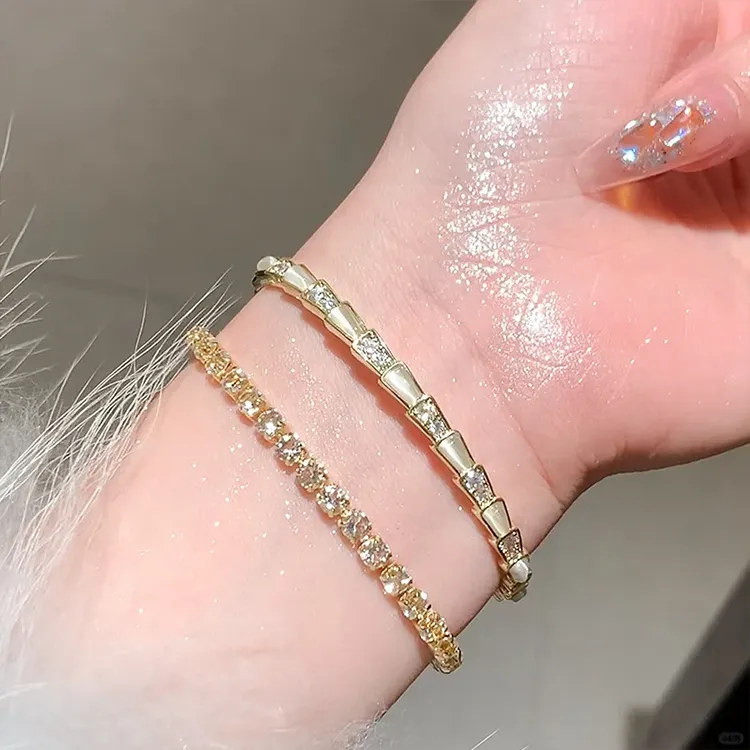Yagu Glass Cat Eye Bangles Women's-14