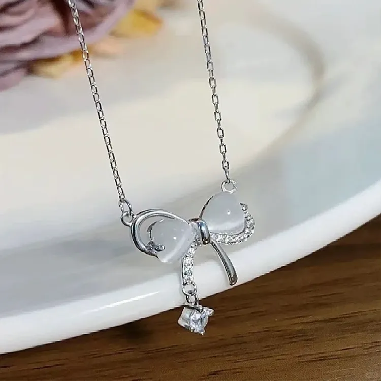 Yagu Glass Cat Eye Necklaces Women's-5
