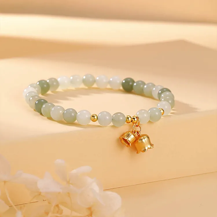 Yagu Hetian Jade Bracelets Pale Greenish White Jade Women's-3