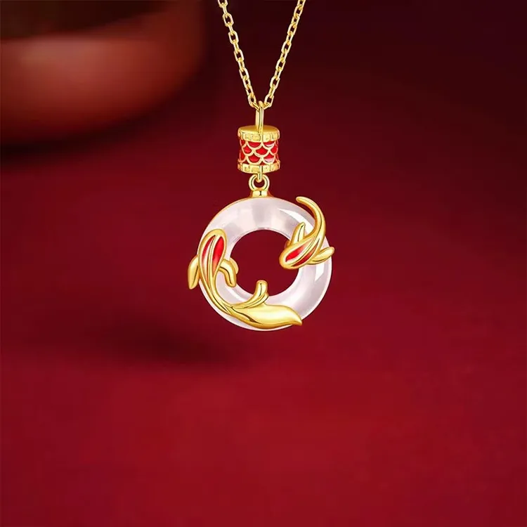 Yagu Natural Chalcedony Necklaces Women's-3