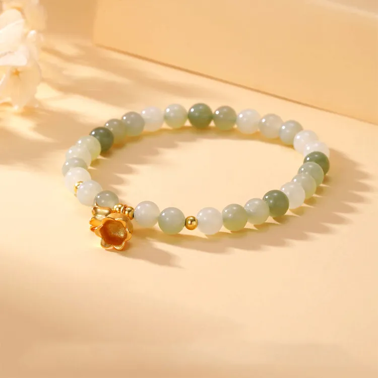 Yagu Hetian Jade Bracelets Pale Greenish White Jade Women's-5