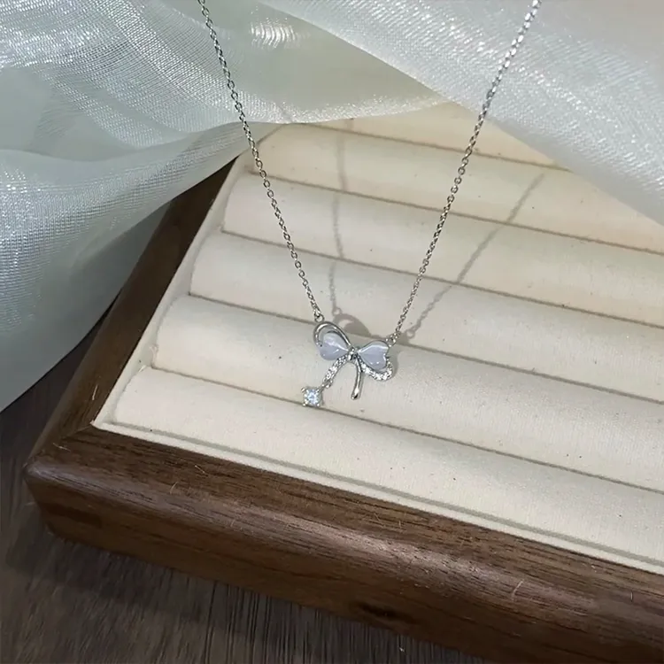 Yagu Glass Cat Eye Necklaces Women's-4