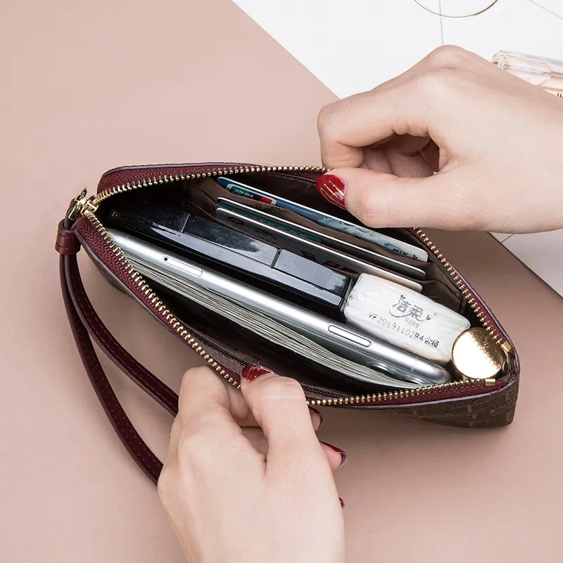 MashaLanti PVC Bonded Microfiber Synthetic Leather Clutch Women's Apricot/Coffee/Burgundy-5