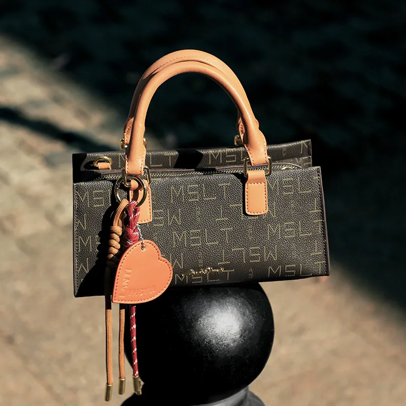 MashaLanti PVC With Synthetic Leather Crossbody One Shoulder Handbag Women's Coffee & Tea Brown-5