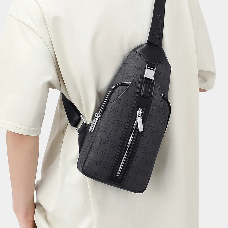 MashaLanti PVC Shoulder Bag Backpack Crossbody Bag Sling Bag Regular Men's Gray-6