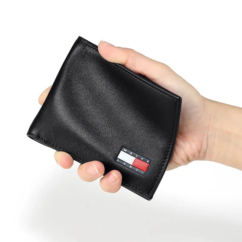 MashaLanti Cow Leather Wallet Men's Black-1