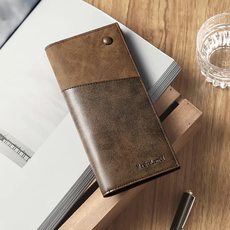 MashaLanti Microfiber Practical Card Holder Wallet Regular Men's Coffee & Tea Brown-2