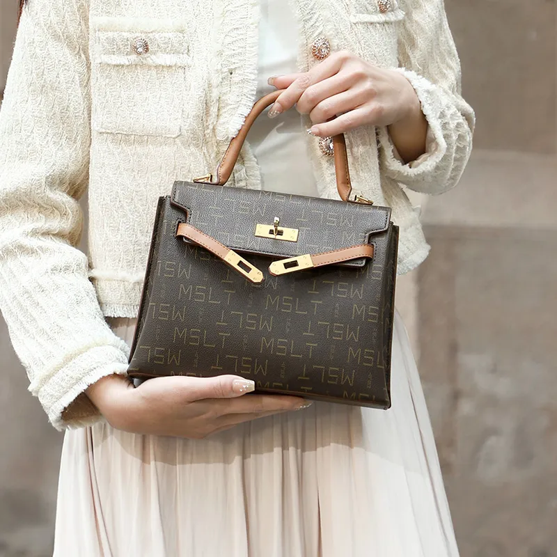 MashaLanti PVC With Synthetic Leather Shoulder Bag, Crossbody Bag, Handbag Regular Women's Coffee & Tea Brown-5